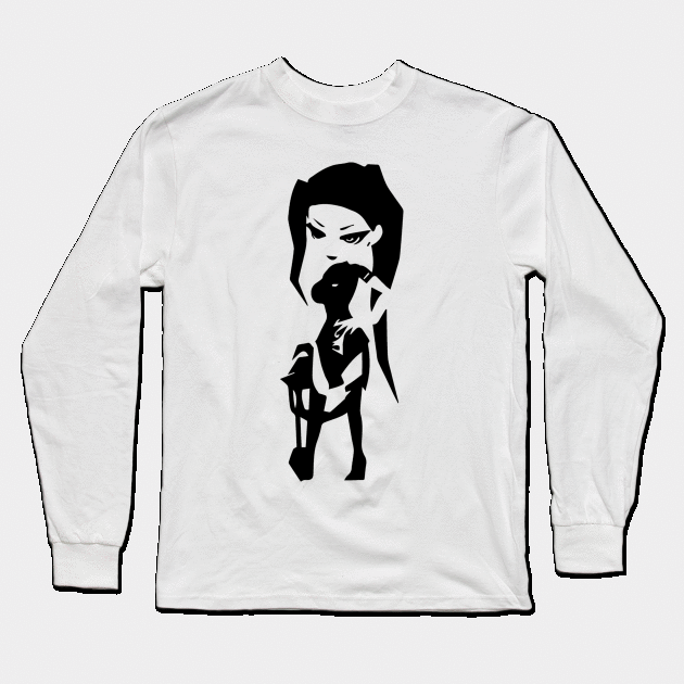 Rakshasa minimal silhouette white Long Sleeve T-Shirt by WannabeArtworks